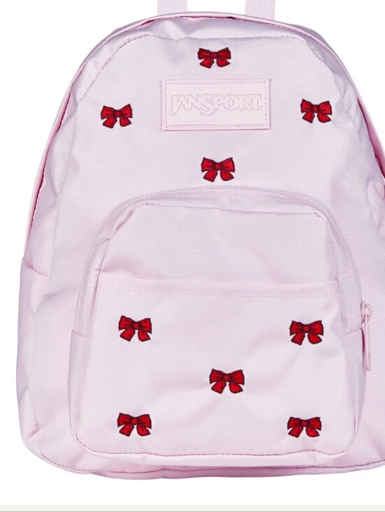 Jansport Handbags - NWT JanSport Half Pint FX Mini Backpack viral Embroidered Bows BEGONIA PINK